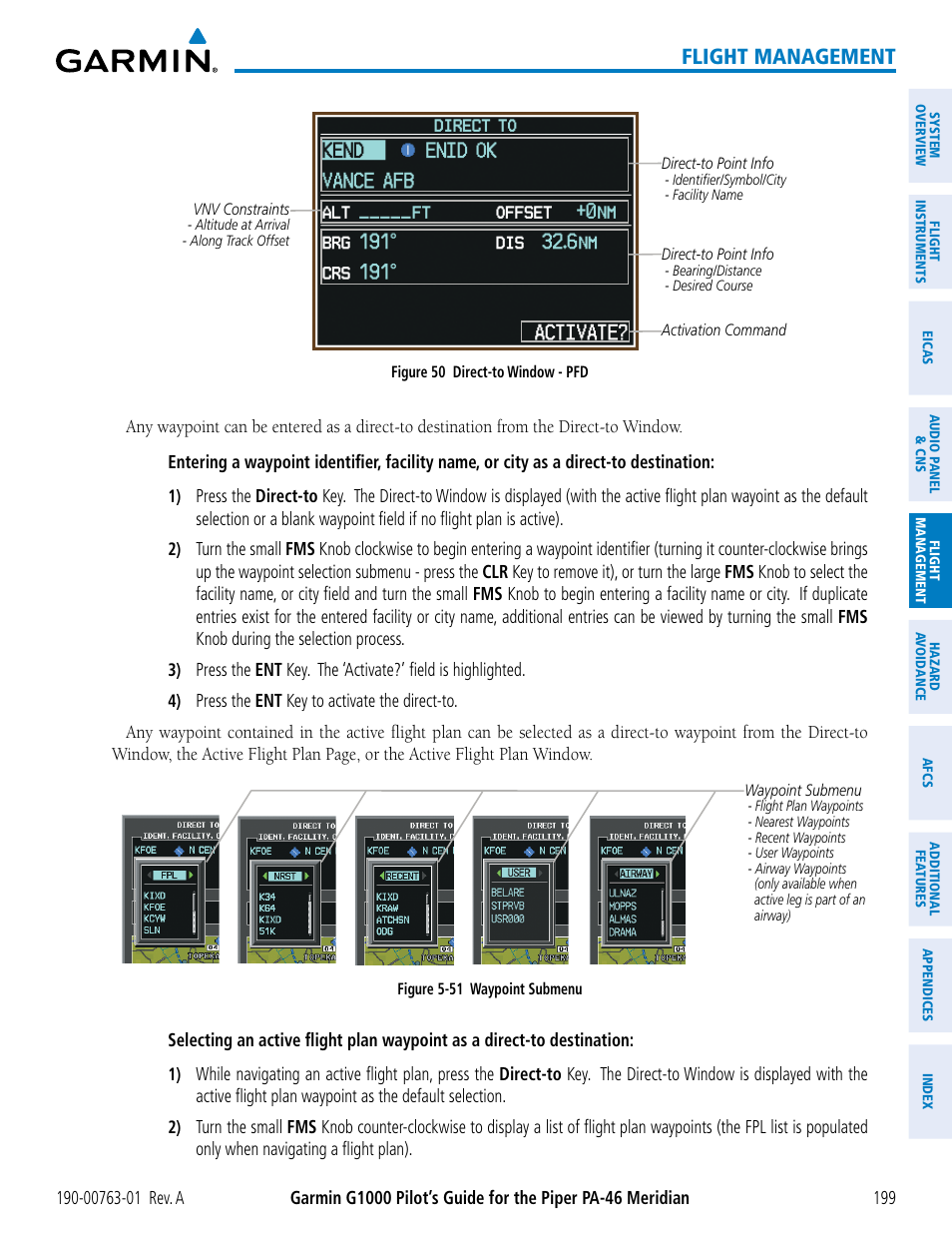 Flight management | Garmin G1000 Piper PA-46 Meridian User Manual | Page 213 / 572