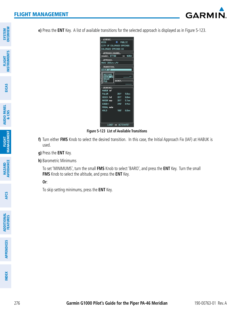 Flight management | Garmin G1000 Piper PA-46 Meridian User Manual | Page 290 / 572