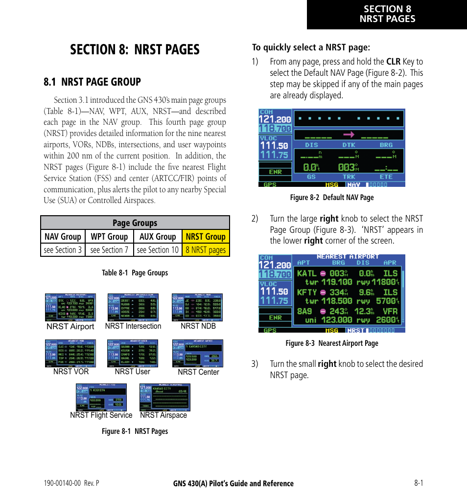 1 nrst page group | Garmin GNS 430 User Manual | Page 141 / 266