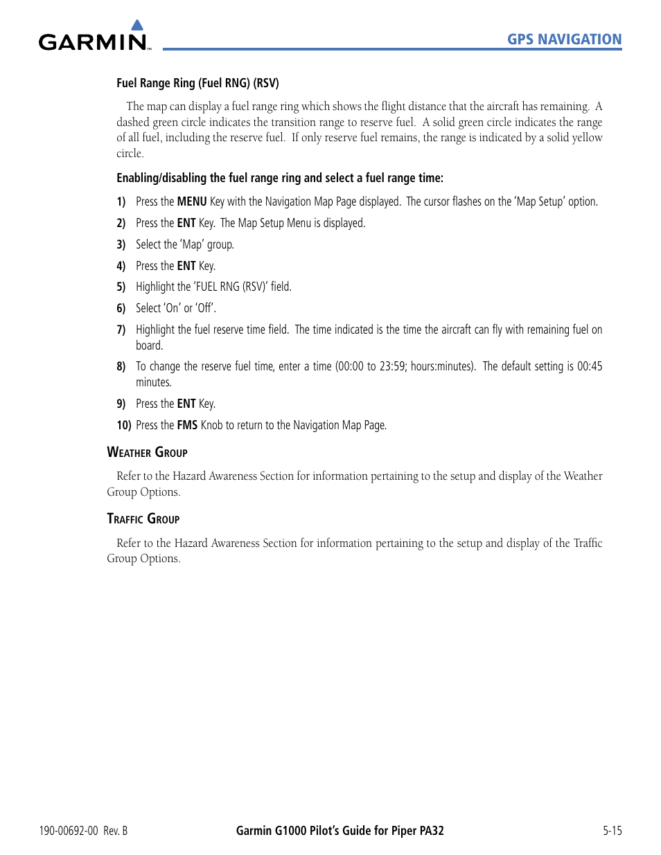 Garmin G1000 Piper PA32 User Manual | Page 149 / 450