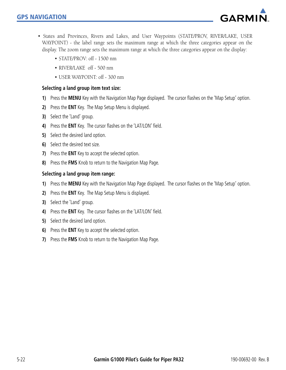 Garmin G1000 Piper PA32 User Manual | Page 156 / 450
