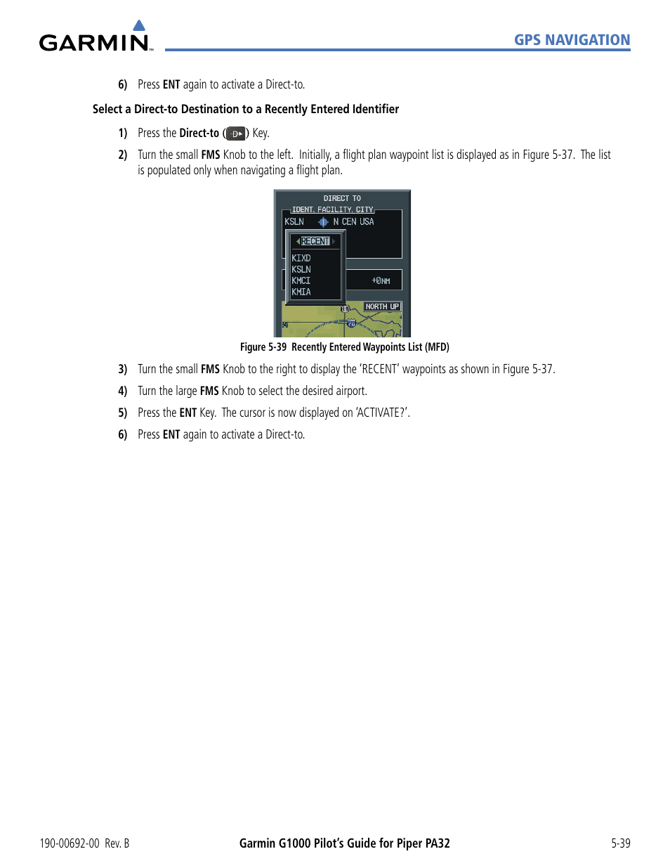 Garmin G1000 Piper PA32 User Manual | Page 173 / 450
