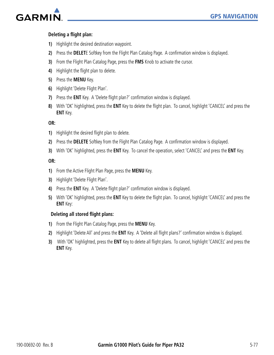 Garmin G1000 Piper PA32 User Manual | Page 211 / 450