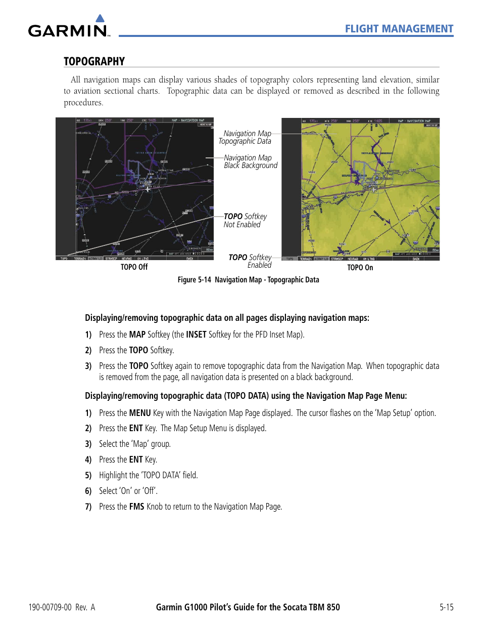Topography, Flight management | Garmin G1000 Socata TBM 850 User Manual | Page 167 / 542