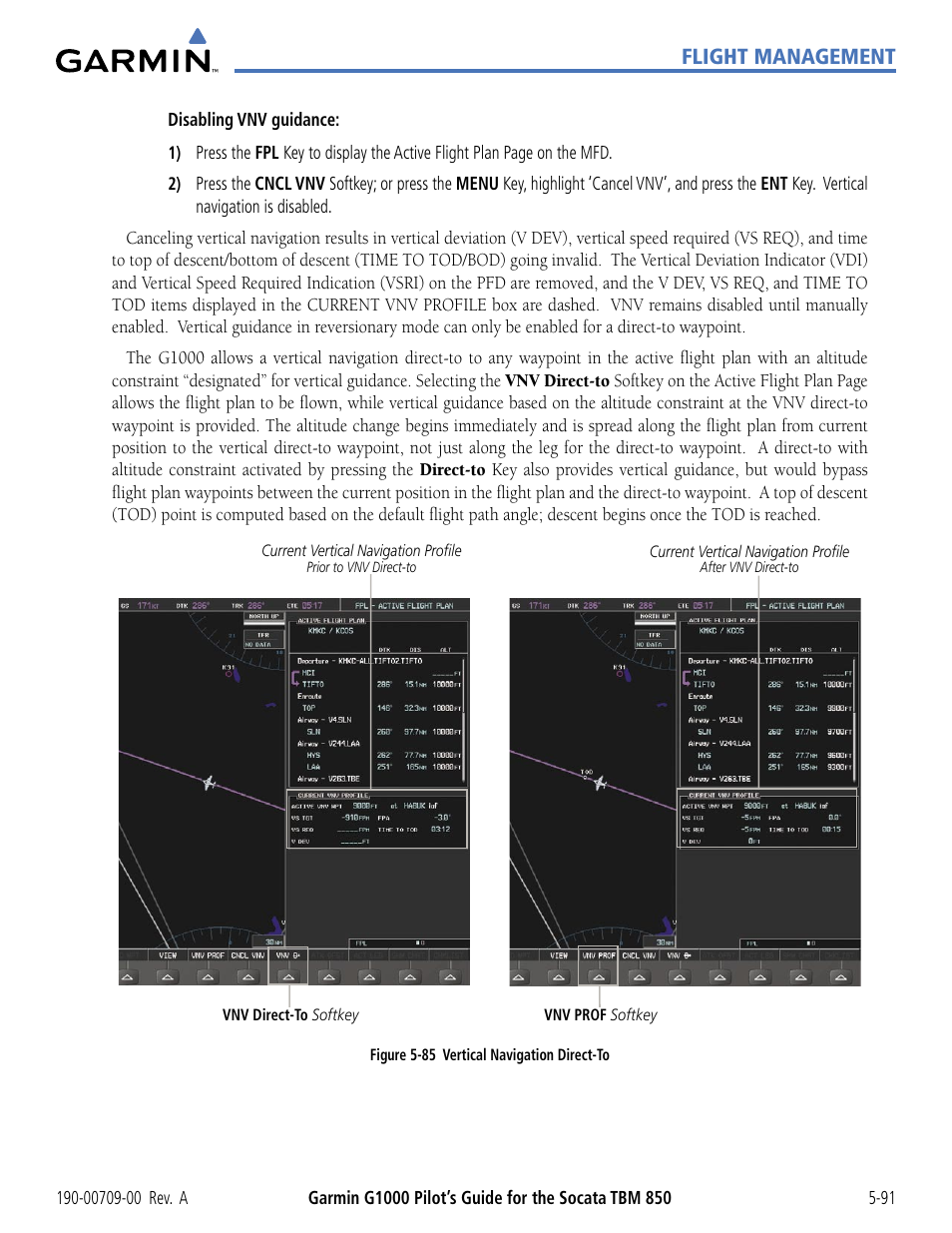 Flight management | Garmin G1000 Socata TBM 850 User Manual | Page 243 / 542