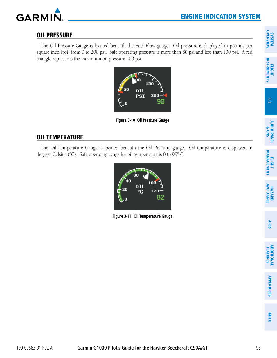 Oil pressure, Oil temperature, Engine indication system | Garmin G1000 King Air C90GT User Manual | Page 107 / 586