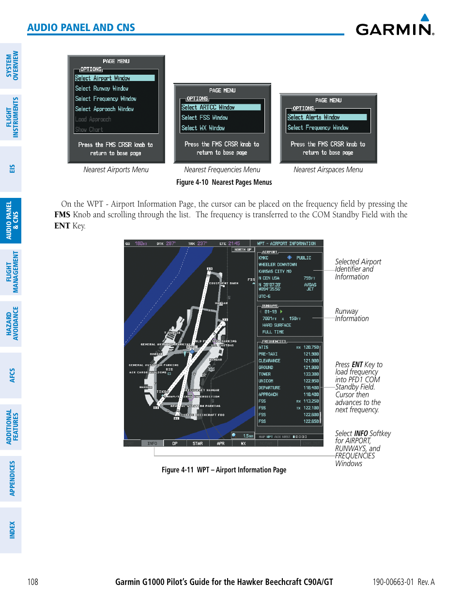 Audio panel and cns | Garmin G1000 King Air C90GT User Manual | Page 122 / 586