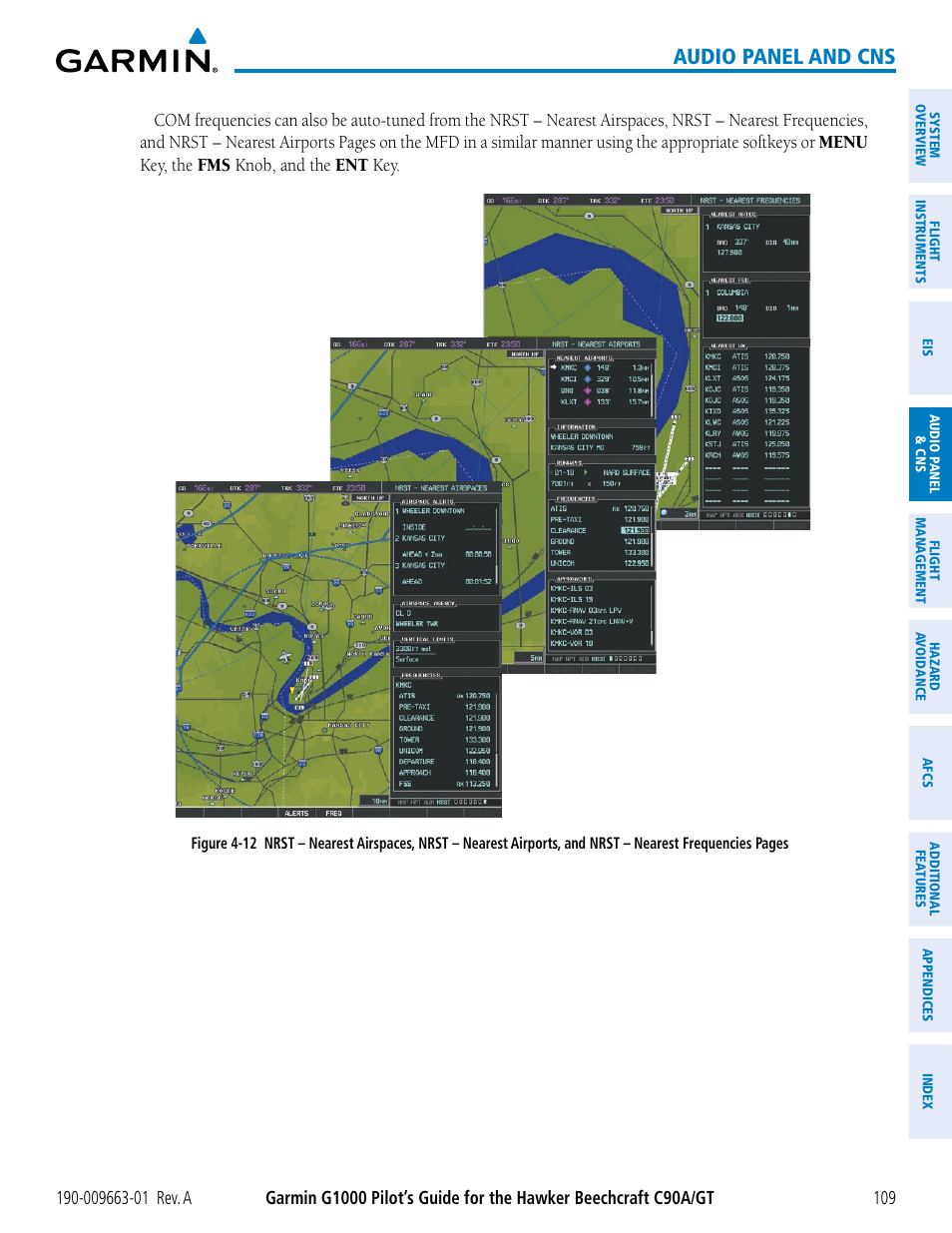 Audio panel and cns | Garmin G1000 King Air C90GT User Manual | Page 123 / 586