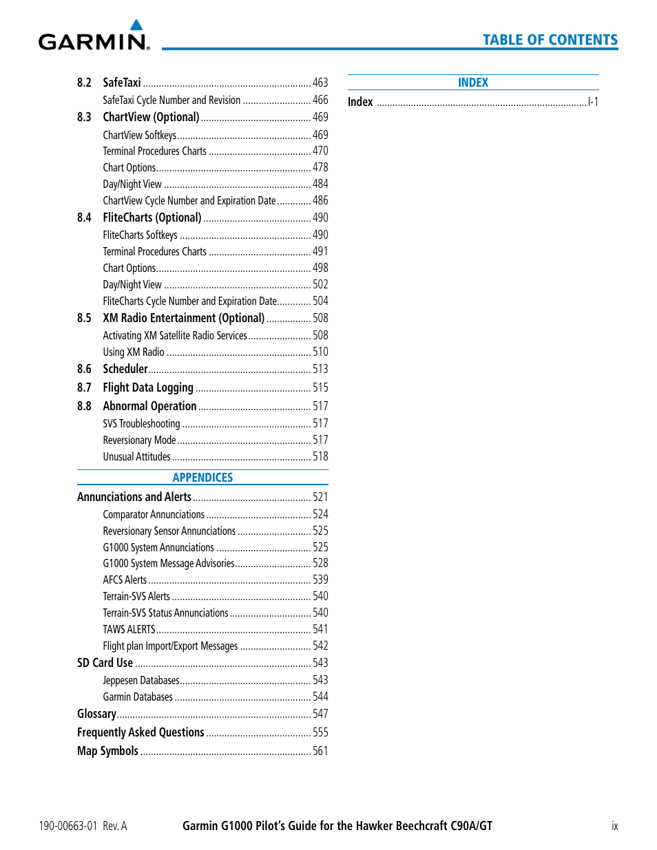 Garmin G1000 King Air C90GT User Manual | Page 13 / 586