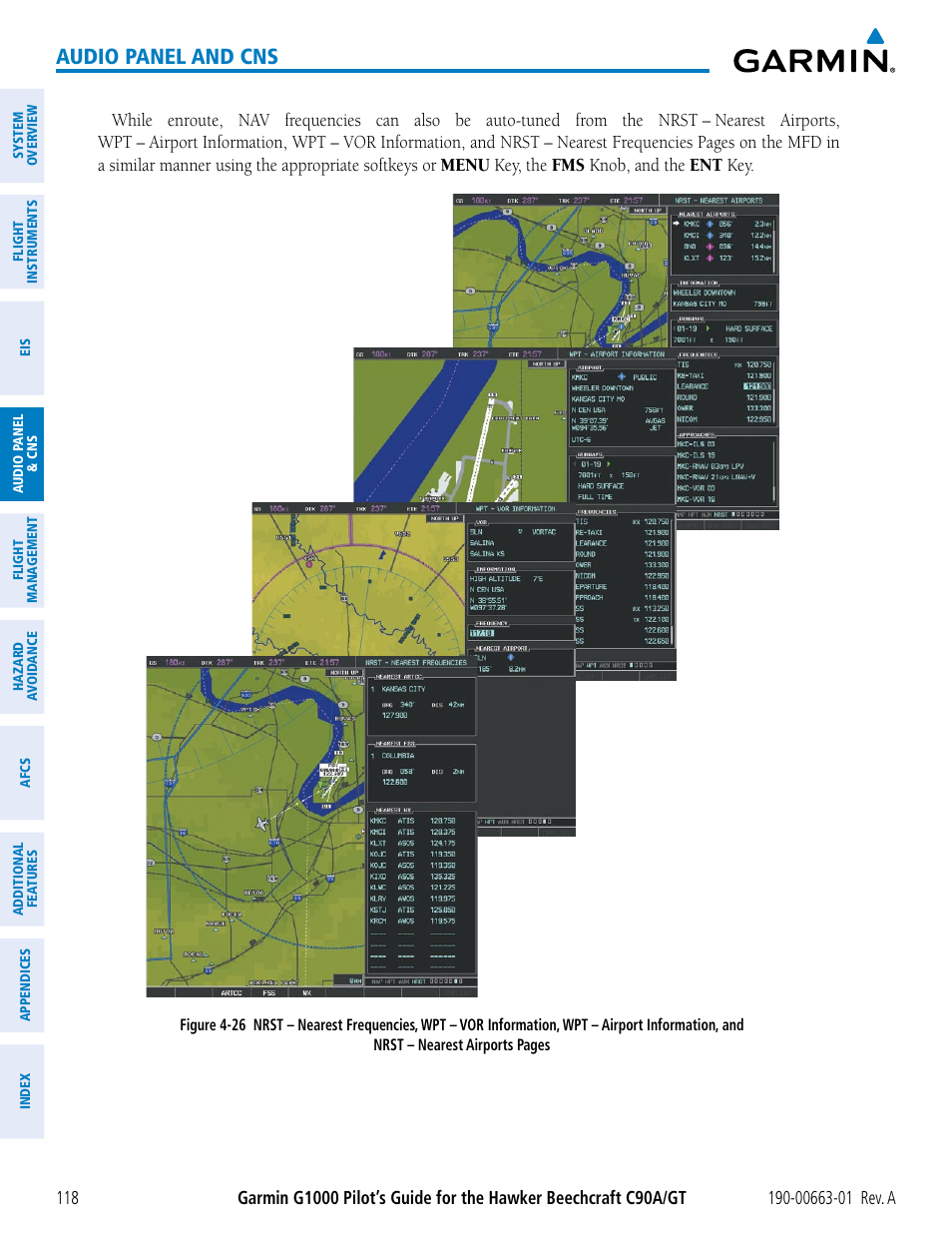 Audio panel and cns | Garmin G1000 King Air C90GT User Manual | Page 132 / 586