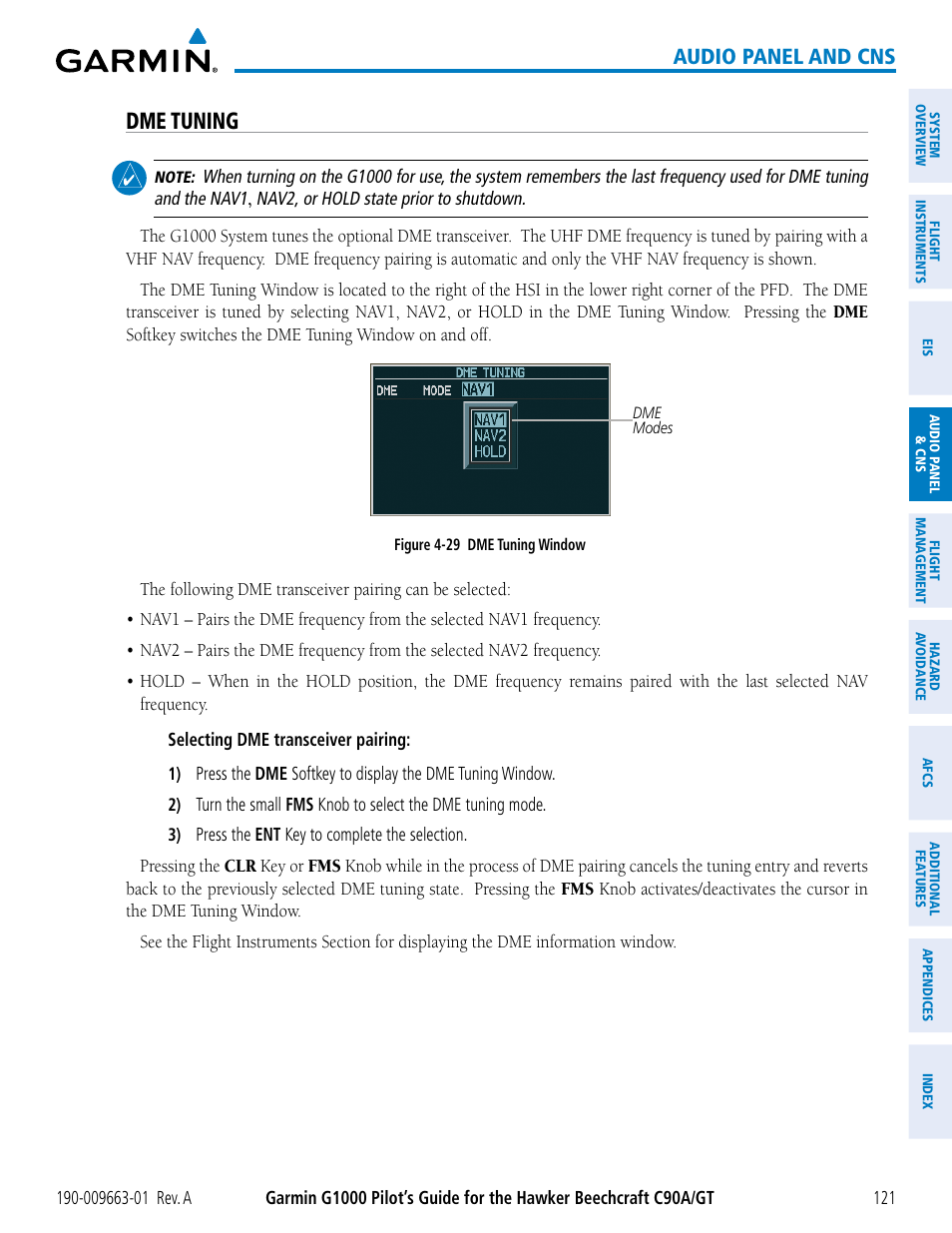 Dme tuning, Audio panel and cns | Garmin G1000 King Air C90GT User Manual | Page 135 / 586