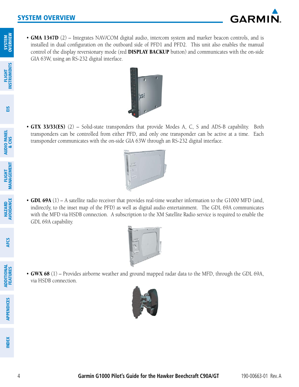 System overview | Garmin G1000 King Air C90GT User Manual | Page 18 / 586