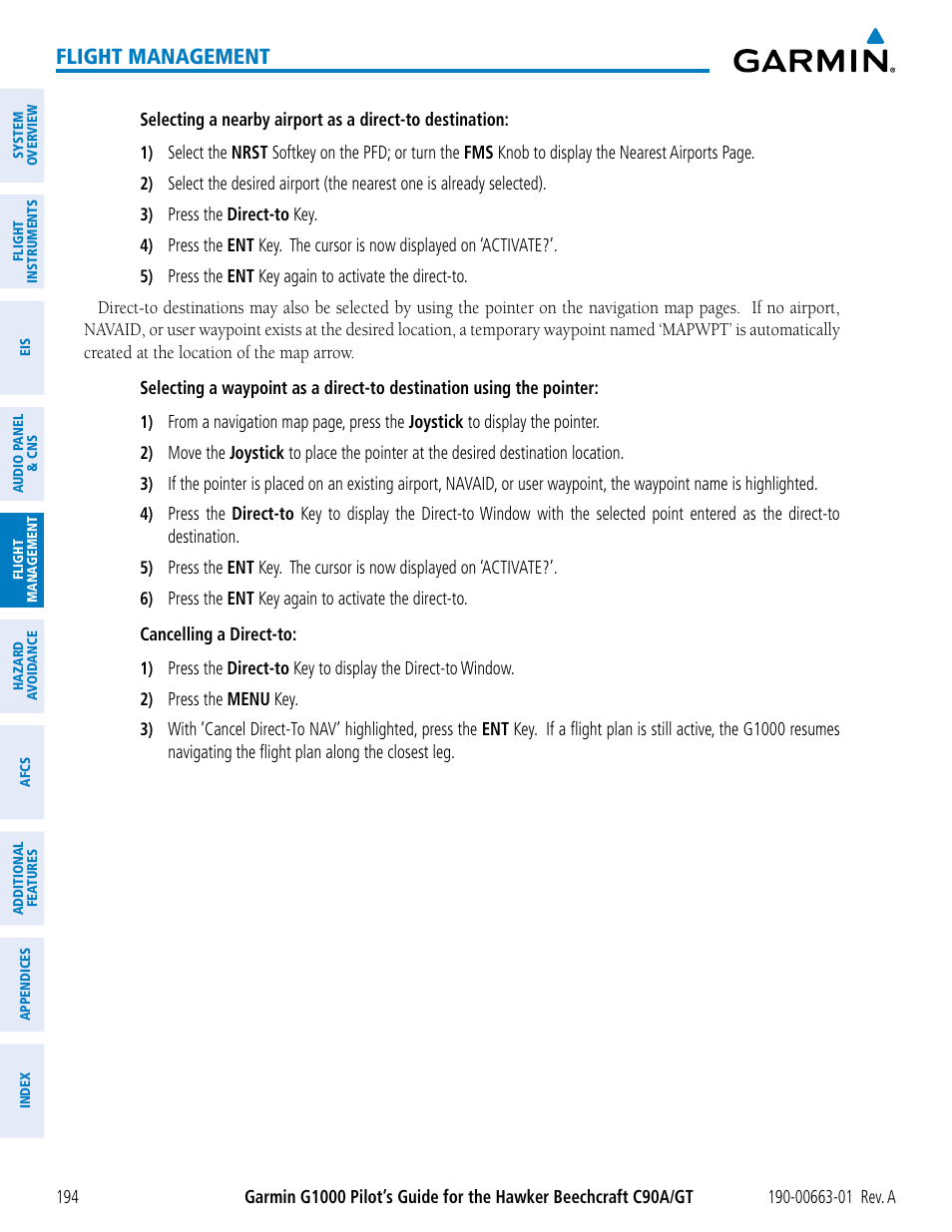 Flight management | Garmin G1000 King Air C90GT User Manual | Page 208 / 586