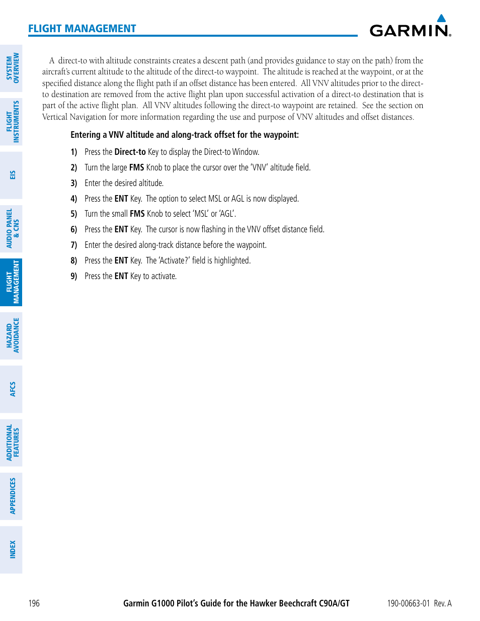 Flight management | Garmin G1000 King Air C90GT User Manual | Page 210 / 586