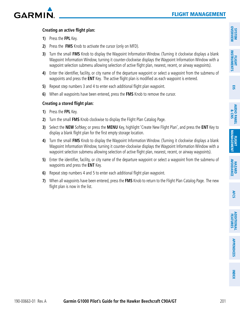 Flight management | Garmin G1000 King Air C90GT User Manual | Page 215 / 586