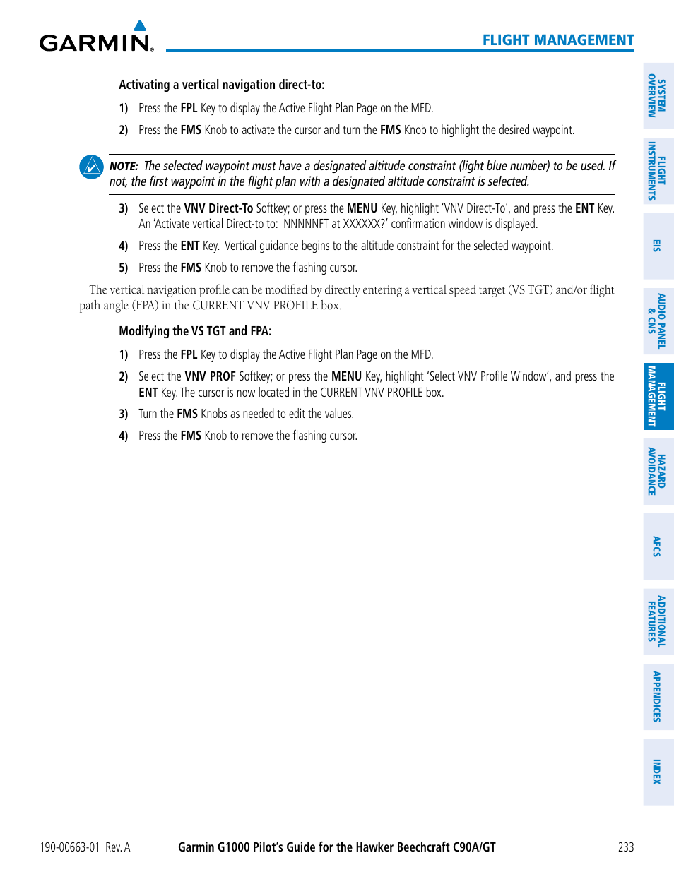 Flight management | Garmin G1000 King Air C90GT User Manual | Page 247 / 586