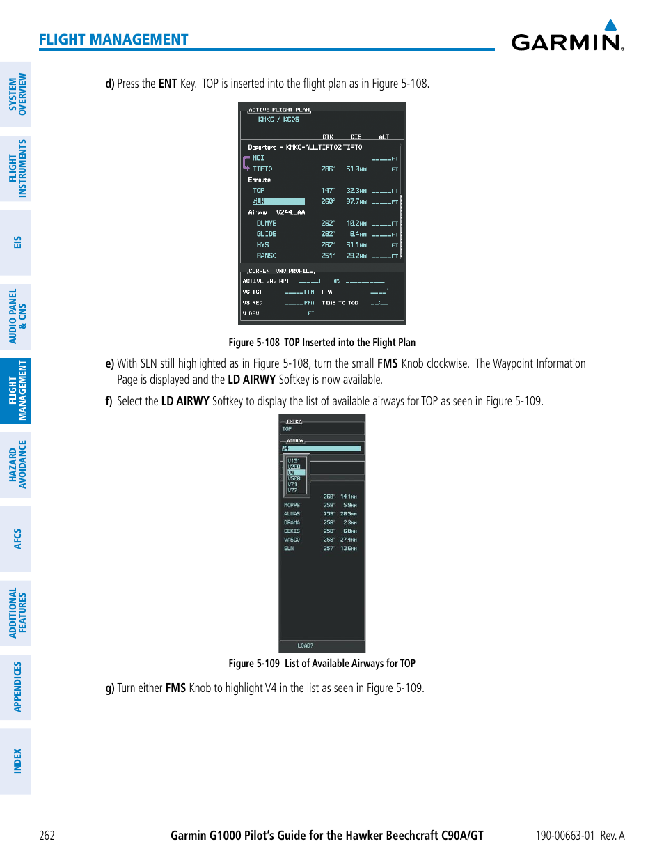 Flight management | Garmin G1000 King Air C90GT User Manual | Page 276 / 586