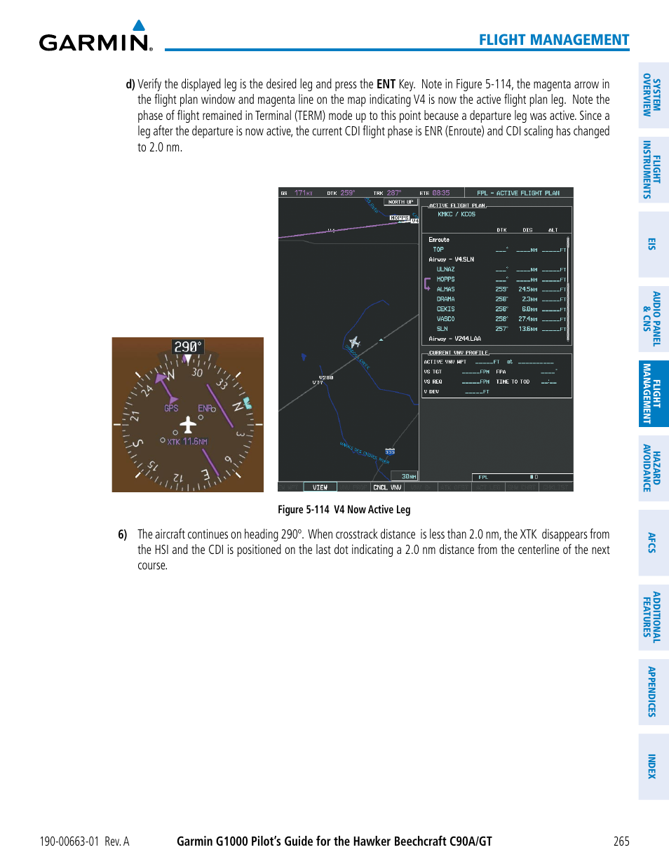 Flight management | Garmin G1000 King Air C90GT User Manual | Page 279 / 586