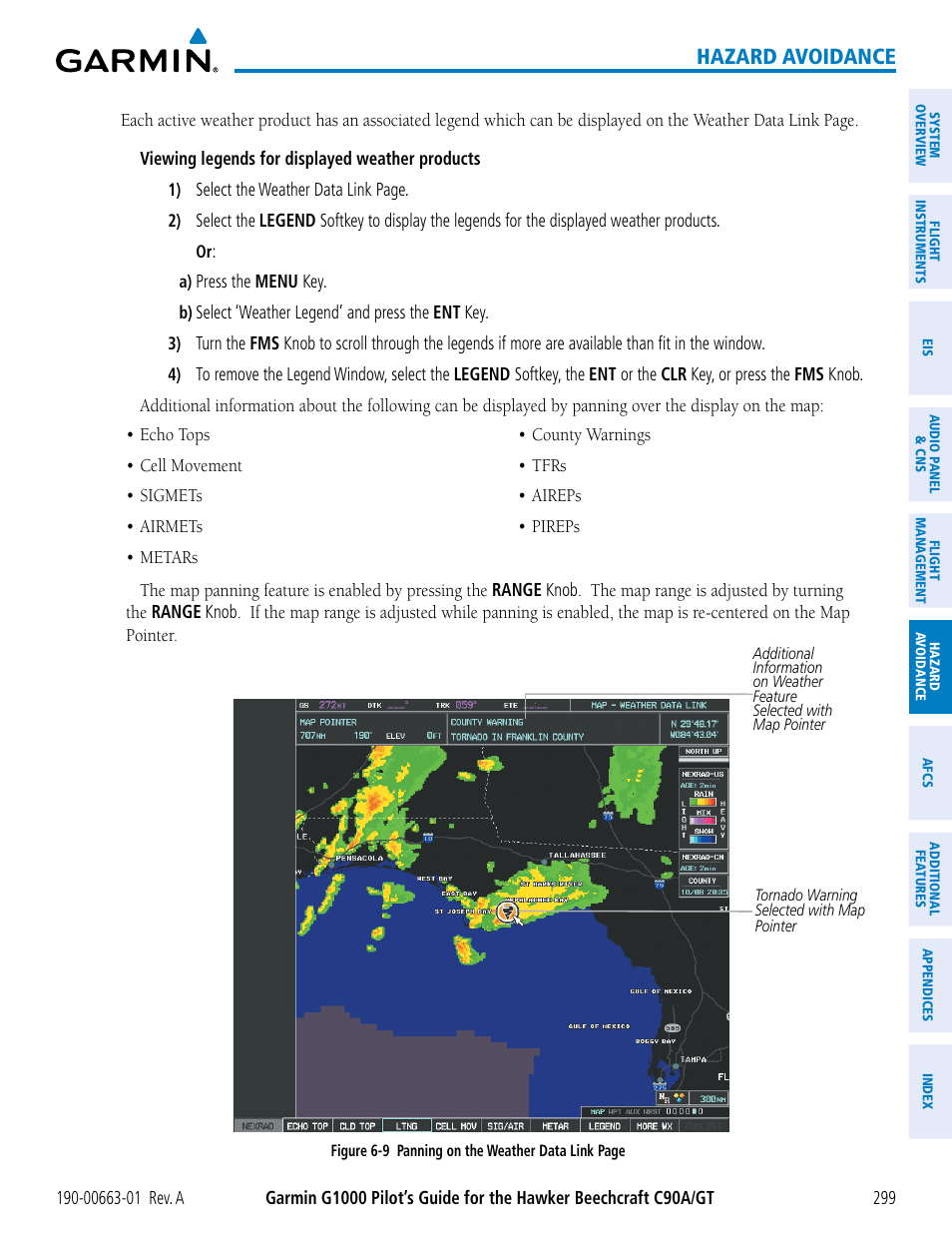Hazard avoidance | Garmin G1000 King Air C90GT User Manual | Page 313 / 586