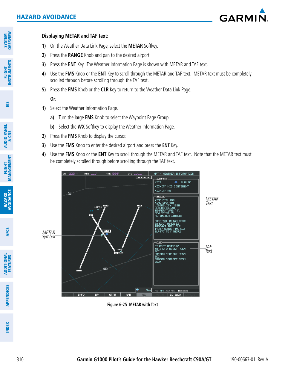 Hazard avoidance | Garmin G1000 King Air C90GT User Manual | Page 324 / 586