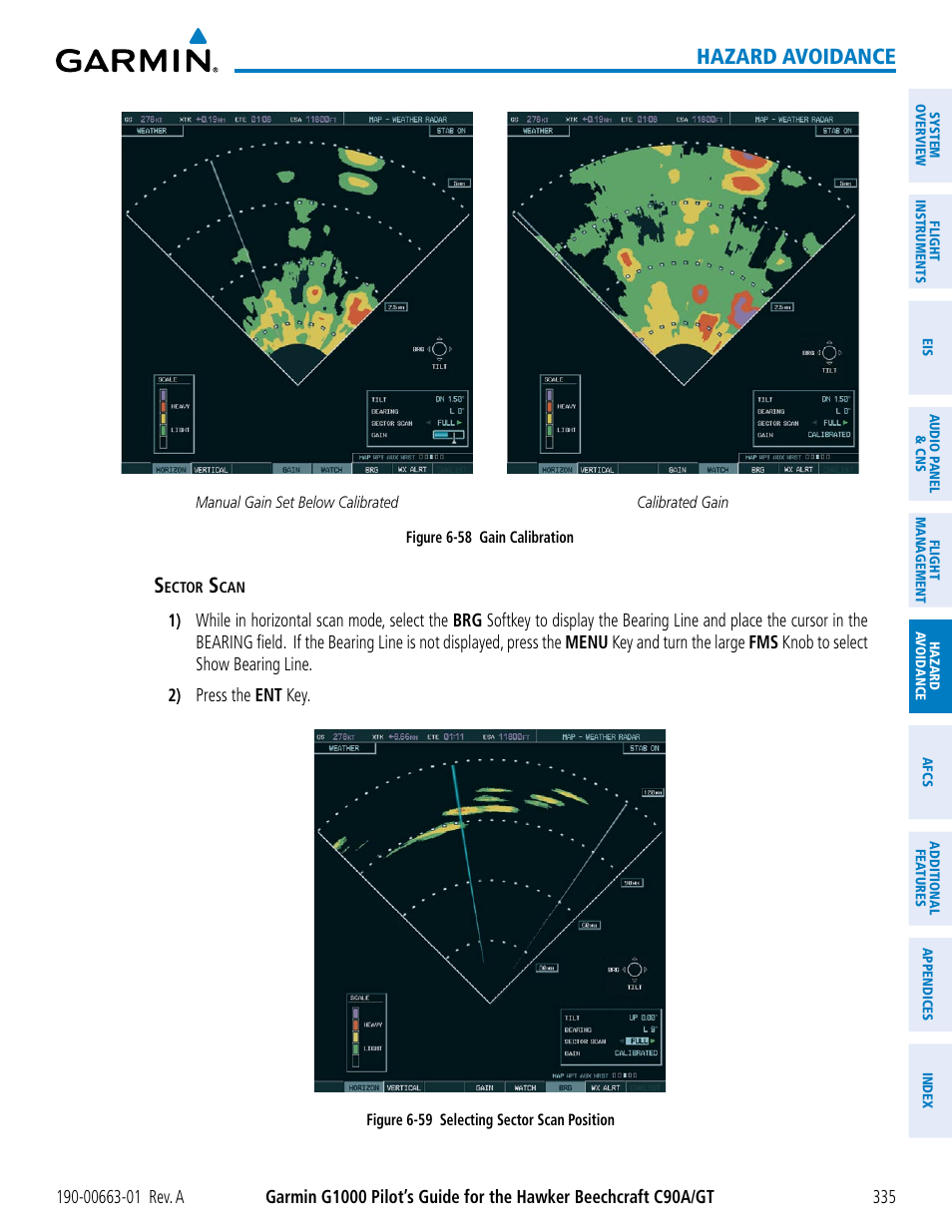 Hazard avoidance | Garmin G1000 King Air C90GT User Manual | Page 349 / 586