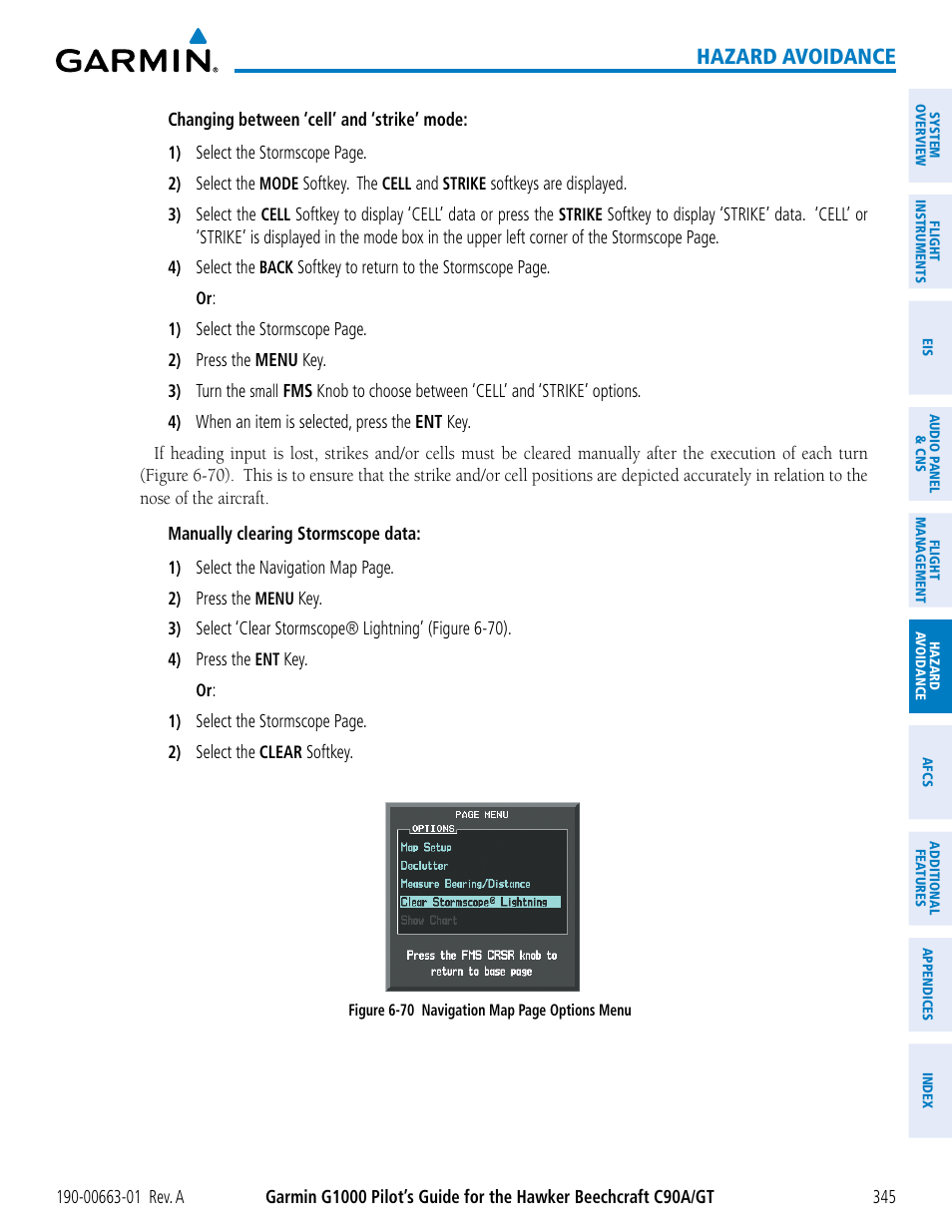 Hazard avoidance | Garmin G1000 King Air C90GT User Manual | Page 359 / 586
