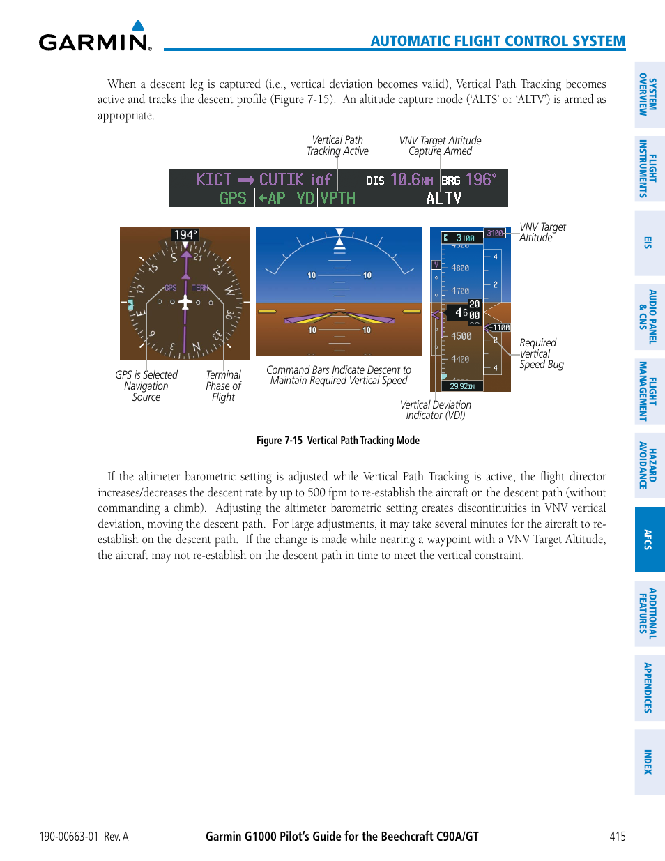 Automatic flight control system | Garmin G1000 King Air C90GT User Manual | Page 429 / 586