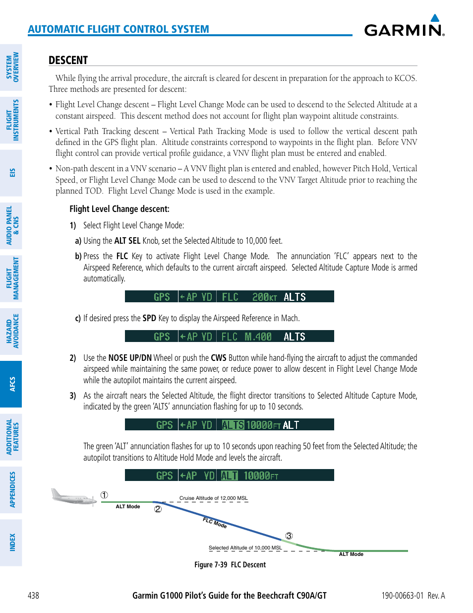 Descent, Automatic flight control system | Garmin G1000 King Air C90GT User Manual | Page 452 / 586