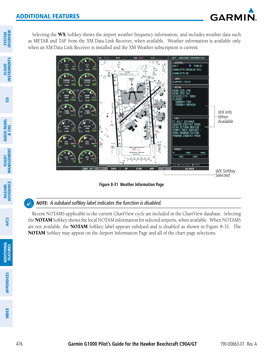 Additional features | Garmin G1000 King Air C90GT User Manual | Page 490 / 586