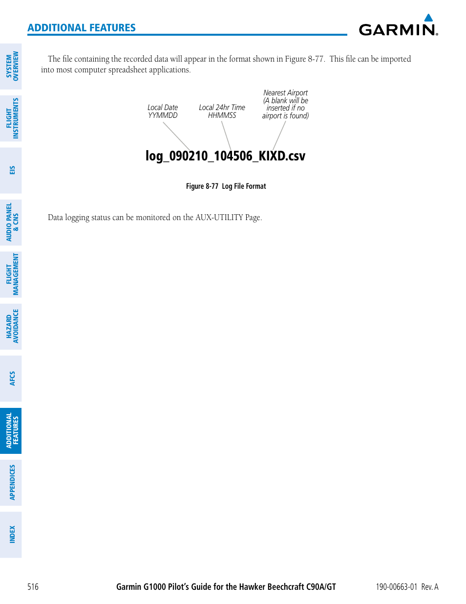 Additional features | Garmin G1000 King Air C90GT User Manual | Page 530 / 586