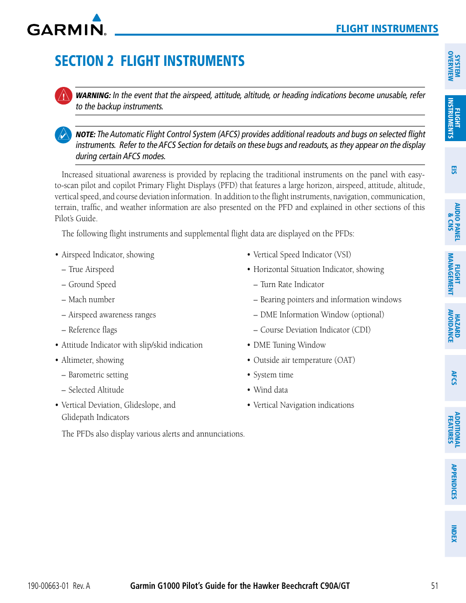 Section 2 flight instruments, Flight instruments | Garmin G1000 King Air C90GT User Manual | Page 65 / 586