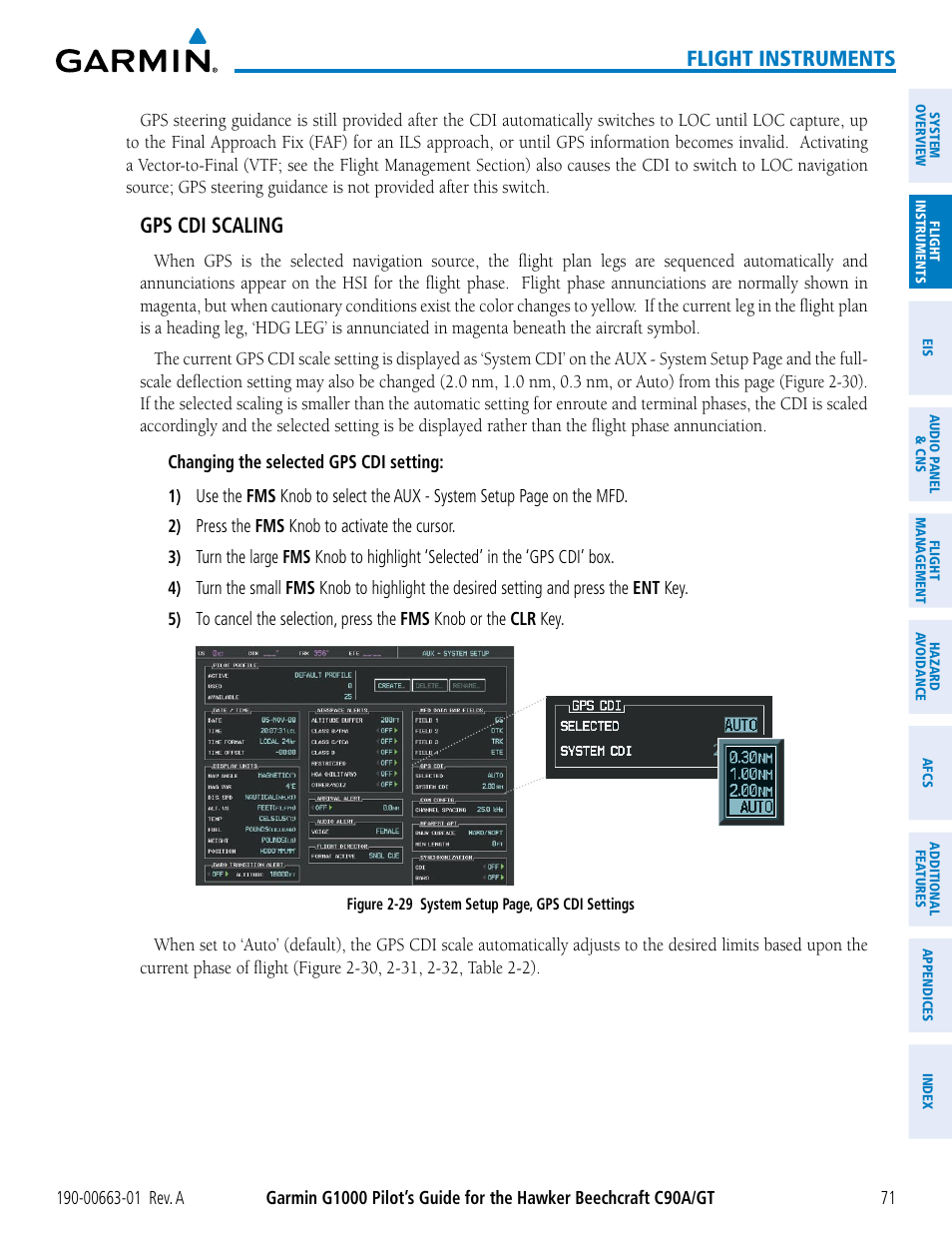 Flight instruments, Gps cdi scaling | Garmin G1000 King Air C90GT User Manual | Page 85 / 586