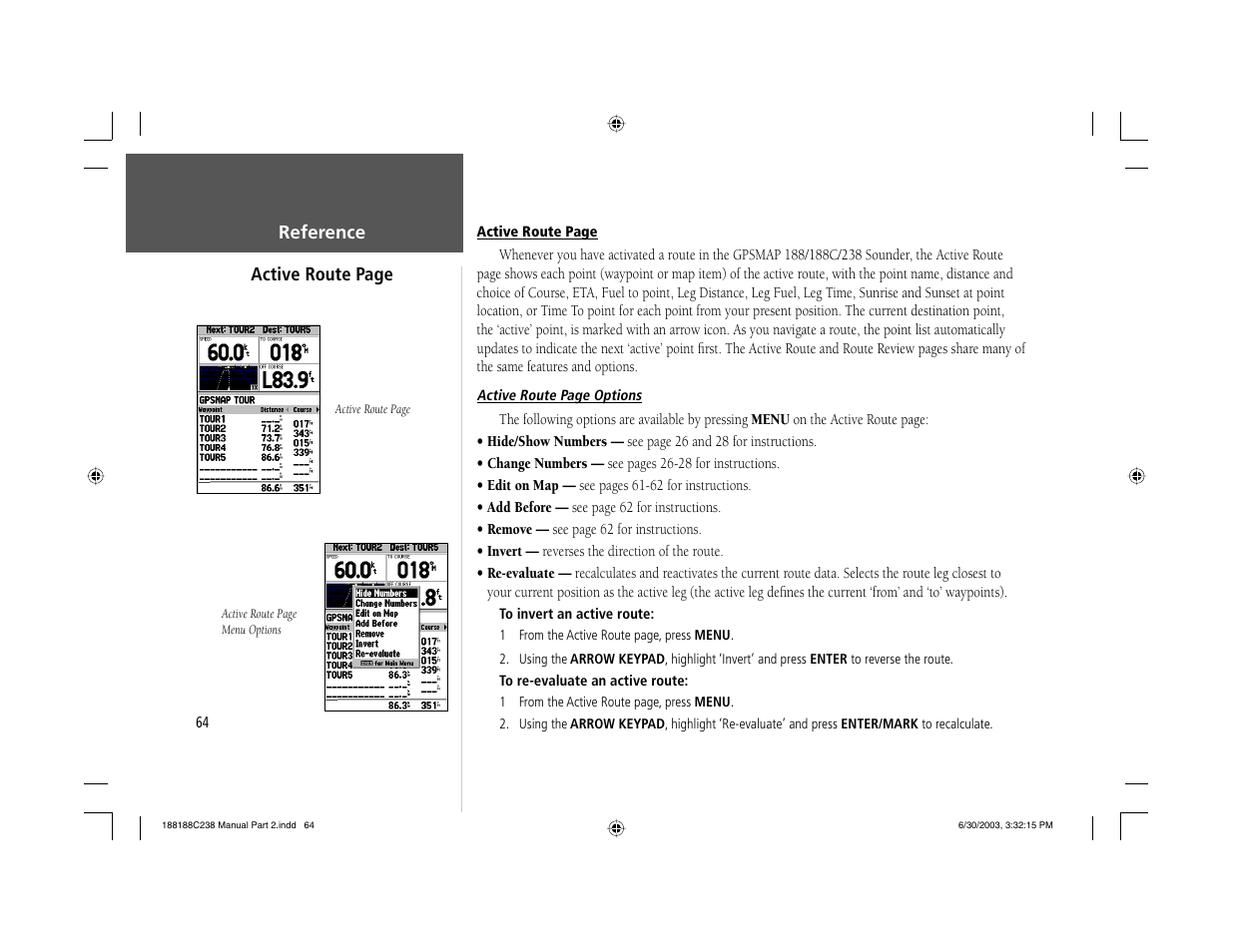 Garmin GPSMAP 238 Sounder User Manual | Page 74 / 134