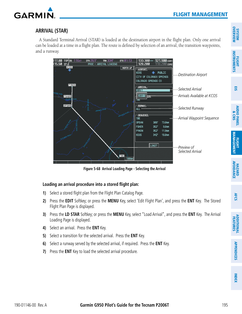 Flight management, Arrival (star) | Garmin G950 Tecnam 2006T User Manual | Page 207 / 348