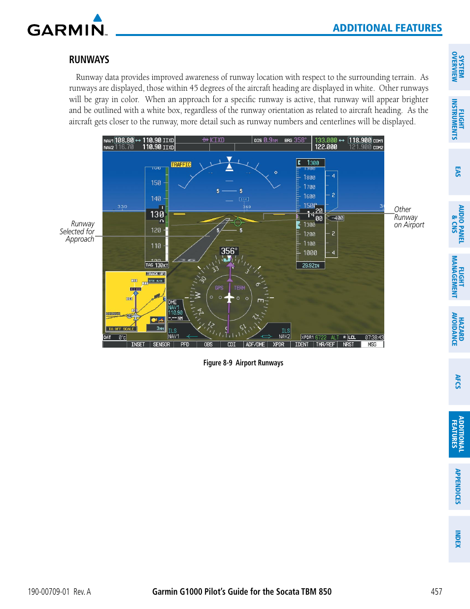 Additional features, Runways | Garmin G1000 Socata TBM 850 User Manual | Page 469 / 588