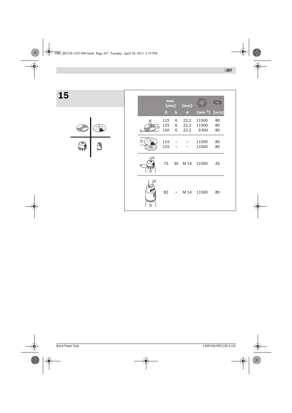Bosch GWS 9-125 Professional User Manual | Page 267 / 270