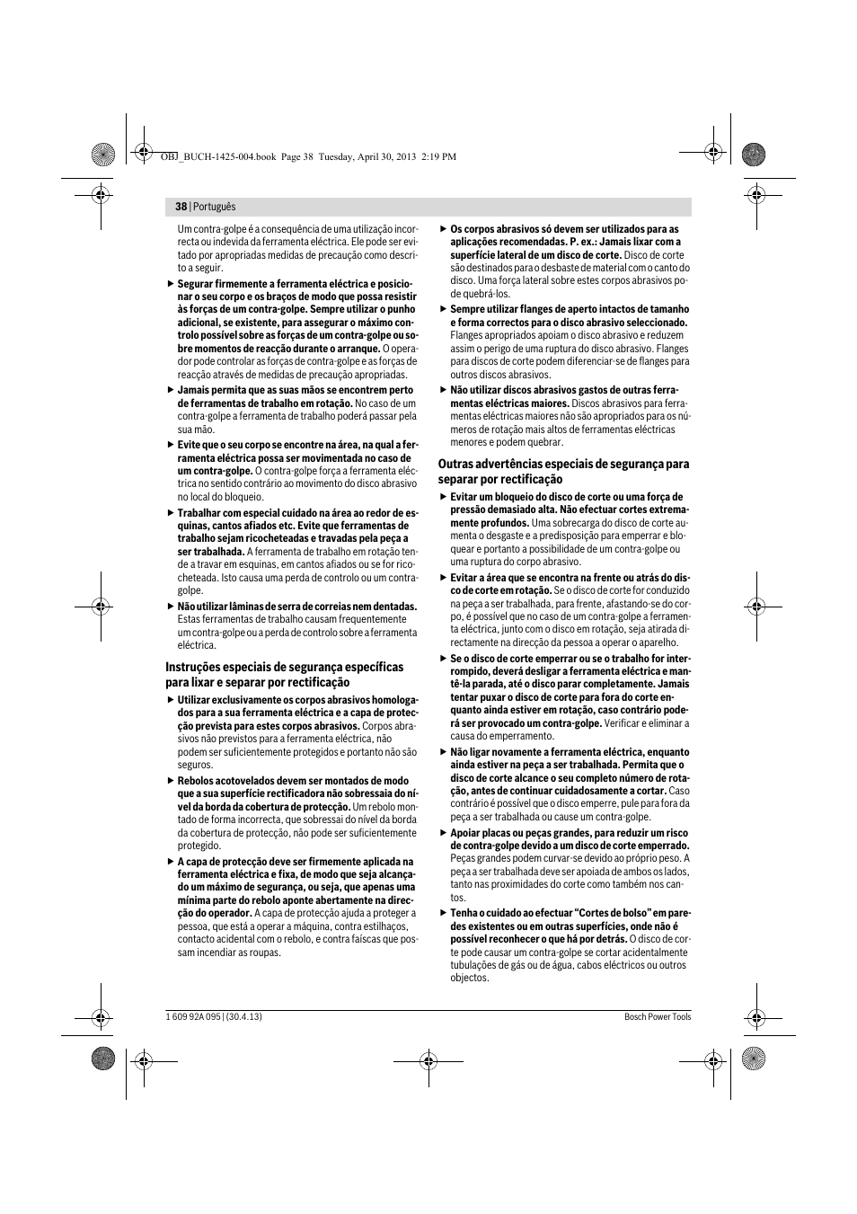 Bosch GWS 9-125 Professional User Manual | Page 38 / 270