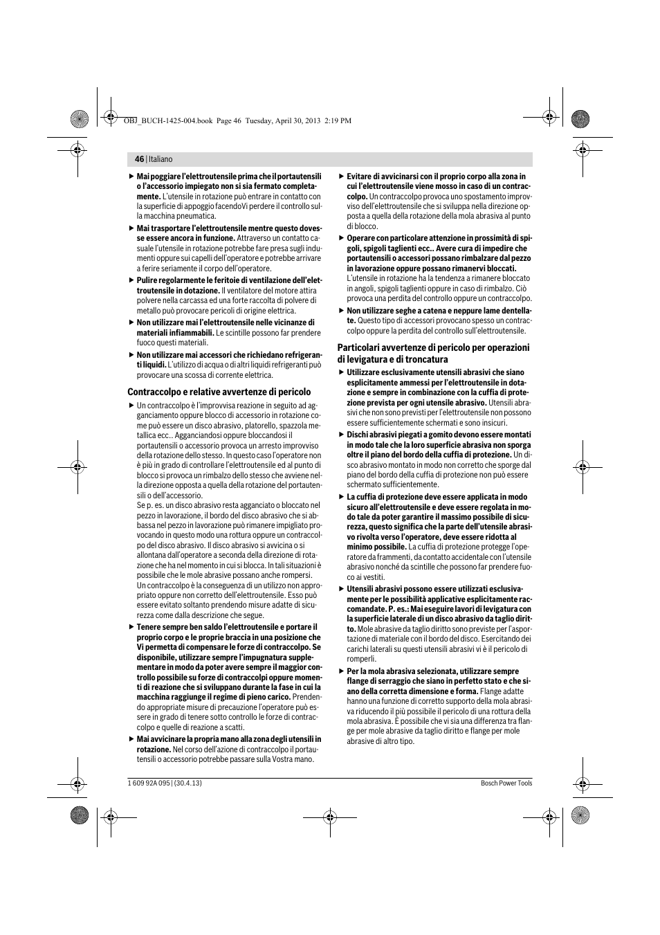 Bosch GWS 9-125 Professional User Manual | Page 46 / 270