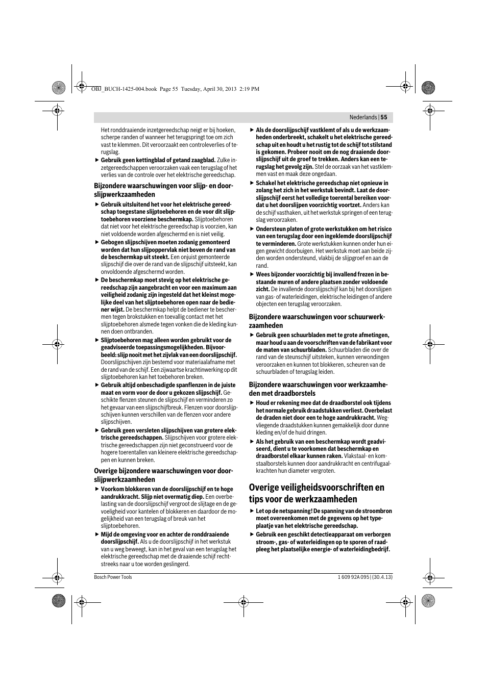 Bosch GWS 9-125 Professional User Manual | Page 55 / 270