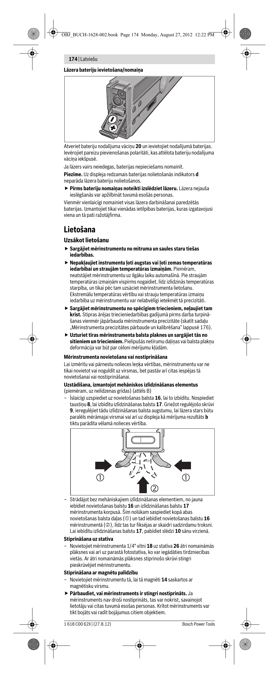 Lietošana | Bosch GIM 60 L Professional User Manual | Page 174 / 222