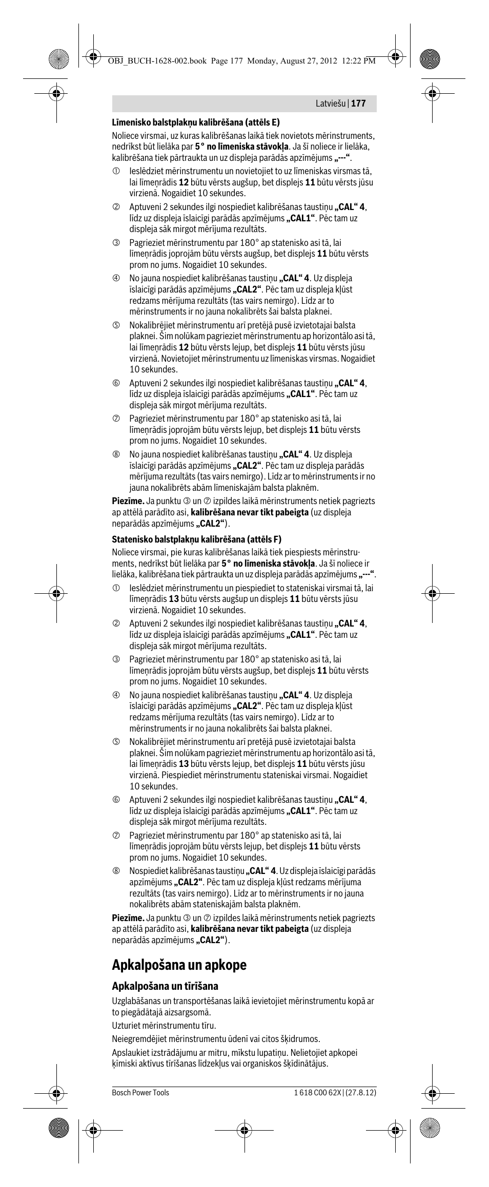 Apkalpošana un apkope | Bosch GIM 60 L Professional User Manual | Page 177 / 222