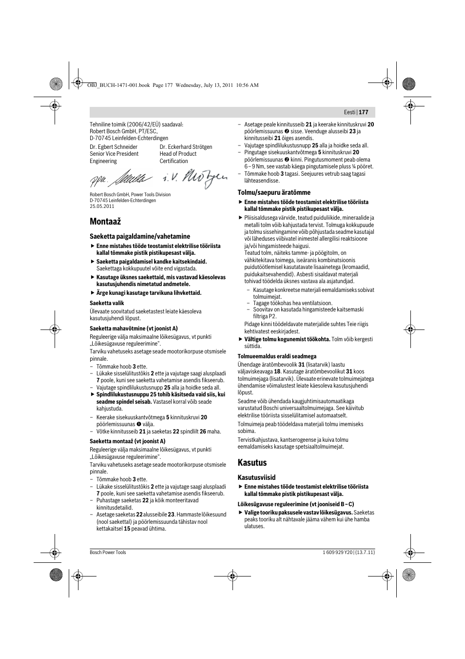 Montaaž, Kasutus | Bosch GKT 55 GCE Professional User Manual | Page 177 / 208