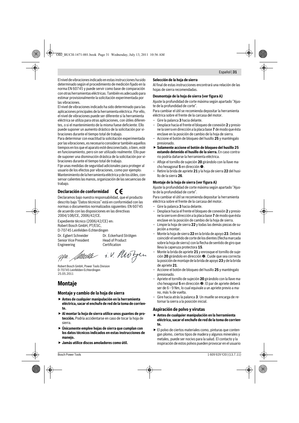 Montaje | Bosch GKT 55 GCE Professional User Manual | Page 31 / 208