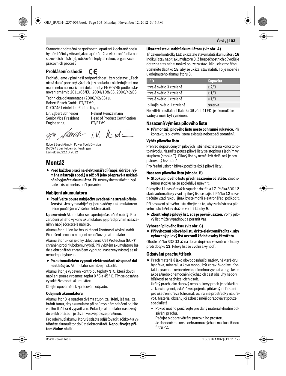 Montáž | Bosch GST 18 V-LI Professional User Manual | Page 103 / 206
