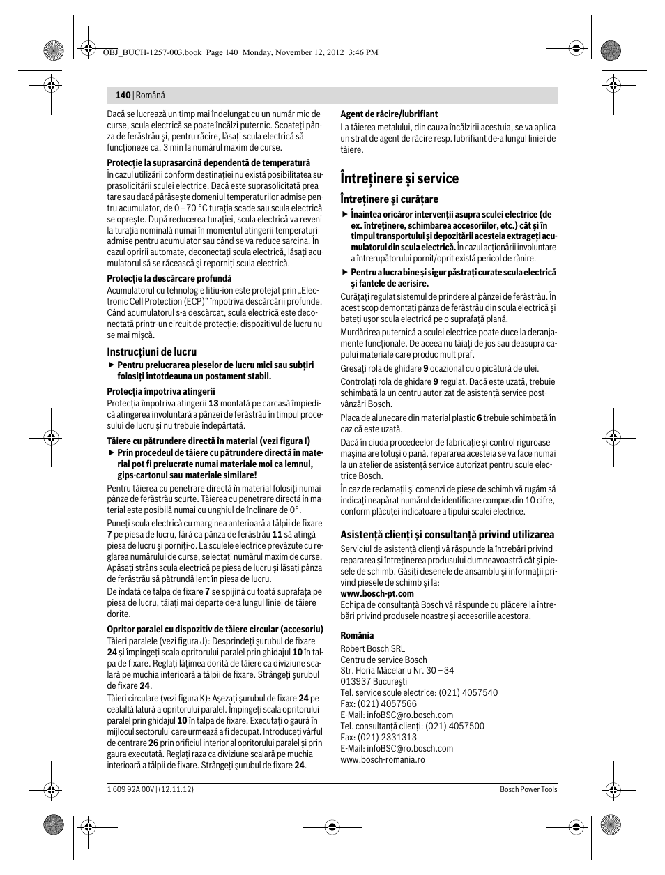 Întreţinere şi service | Bosch GST 18 V-LI Professional User Manual | Page 140 / 206