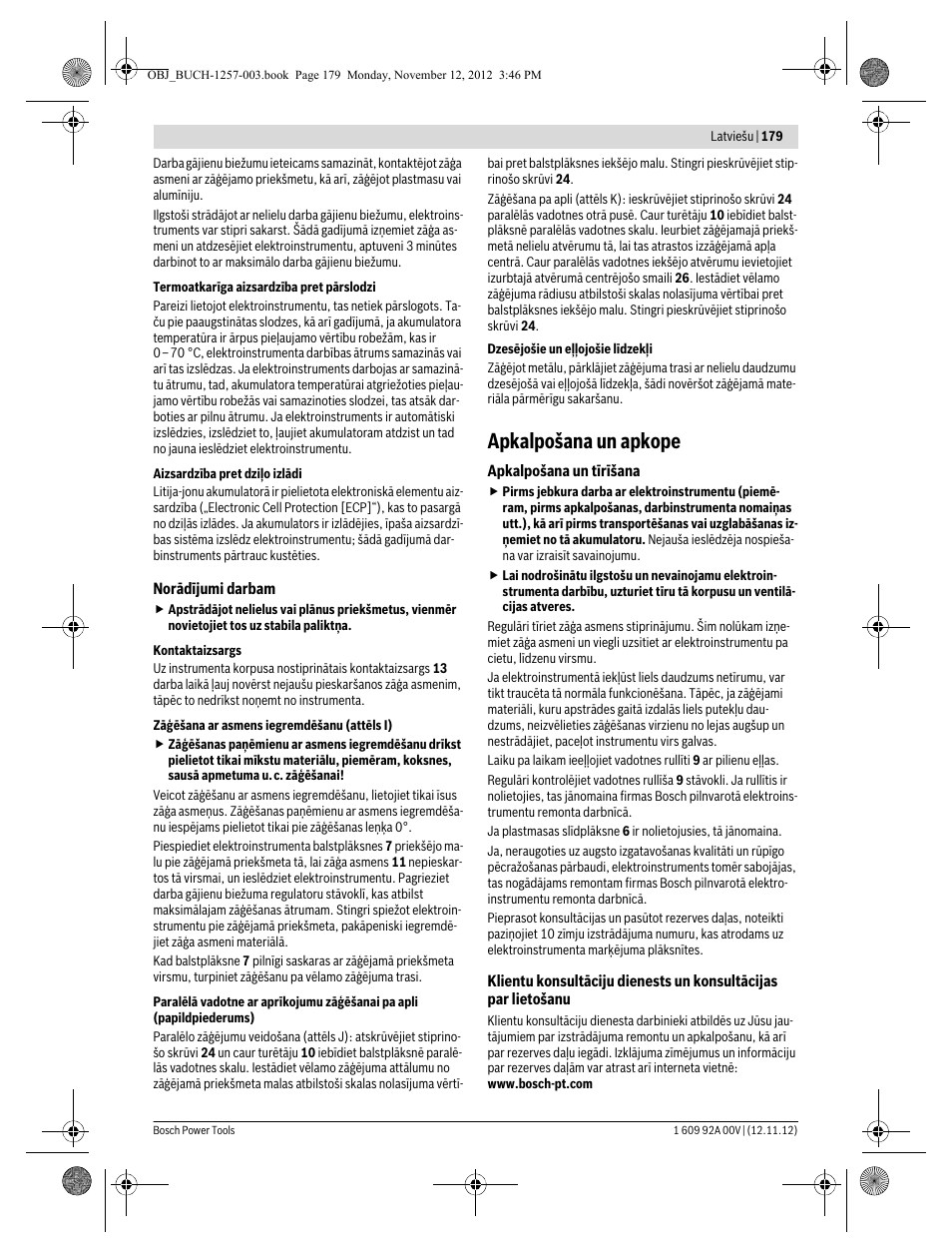 Apkalpošana un apkope | Bosch GST 18 V-LI Professional User Manual | Page 179 / 206