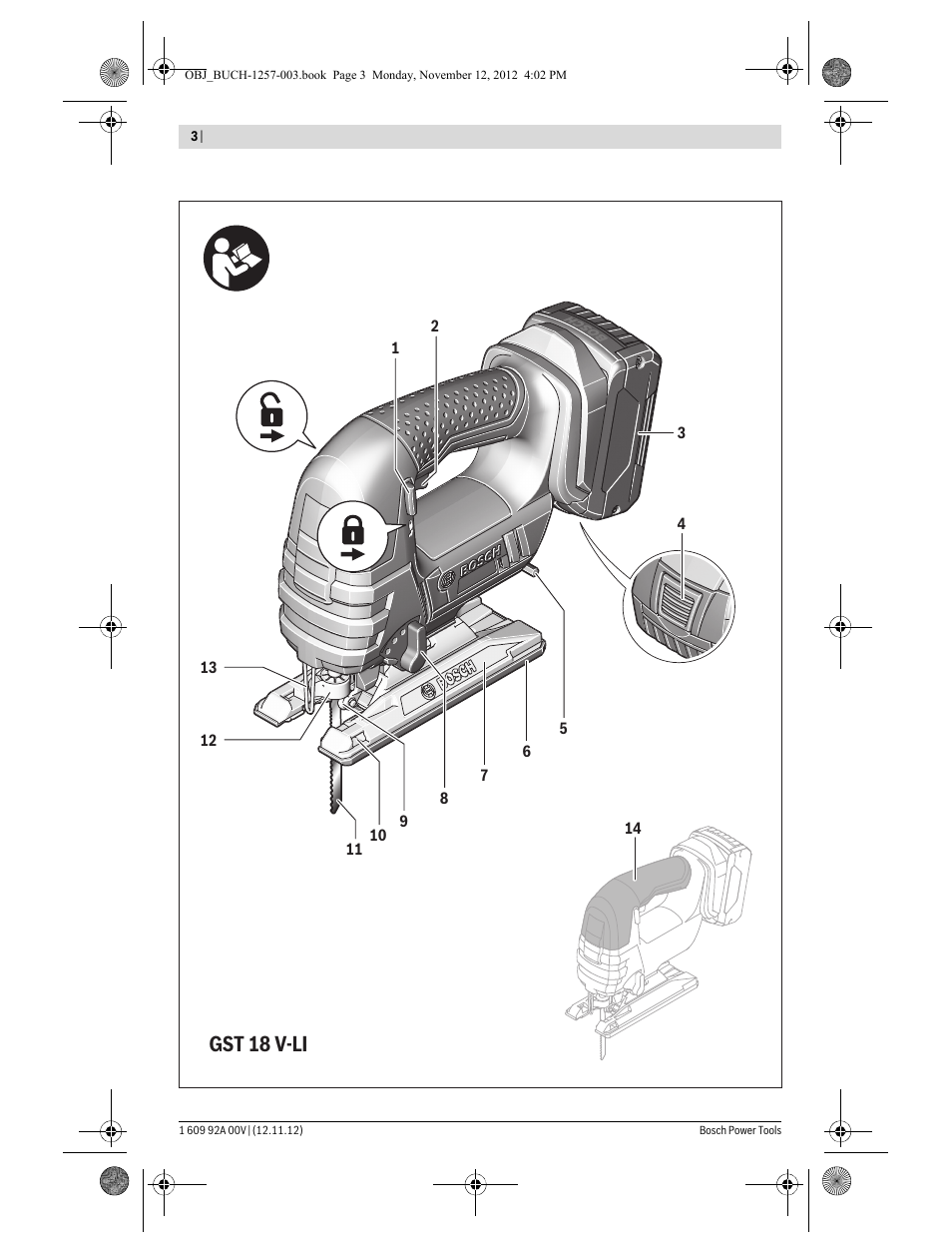 Gst 18 v-li | Bosch GST 18 V-LI Professional User Manual | Page 3 / 206