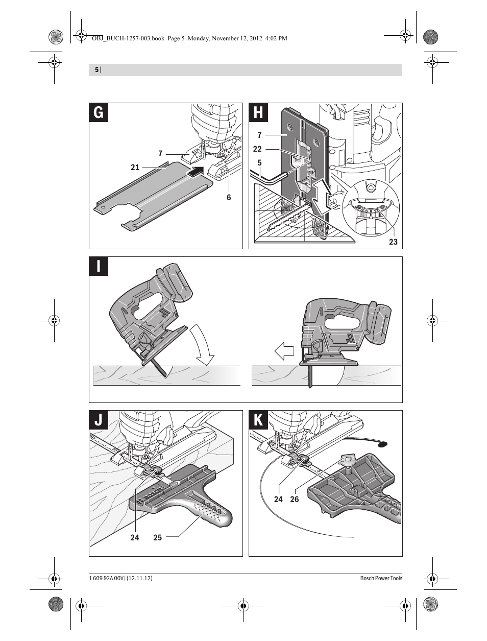 Kj i h g | Bosch GST 18 V-LI Professional User Manual | Page 5 / 206