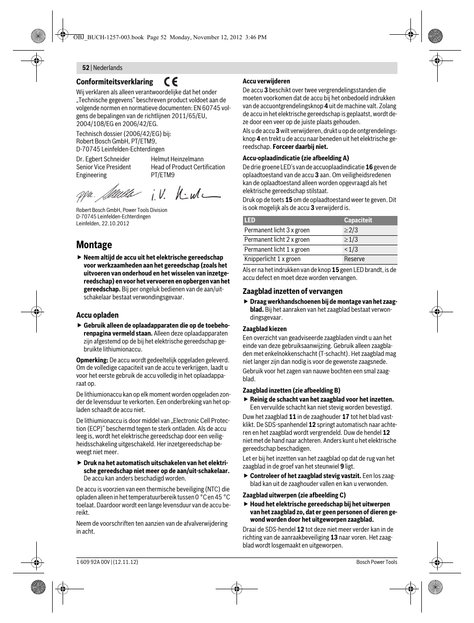 Montage | Bosch GST 18 V-LI Professional User Manual | Page 52 / 206