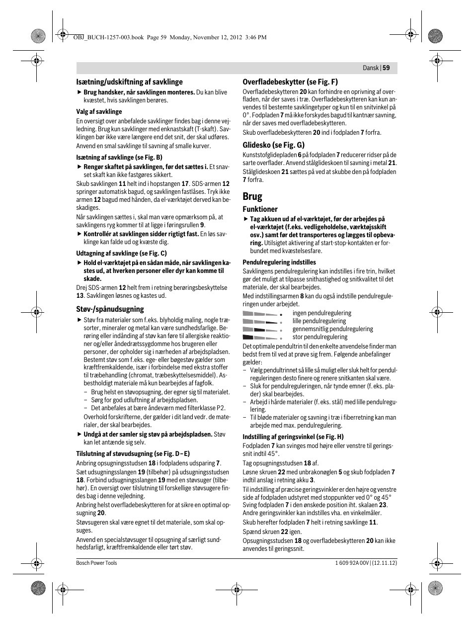 Brug | Bosch GST 18 V-LI Professional User Manual | Page 59 / 206